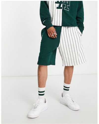 KTZ Pantalones cortos s con diseño dividido y raya diplomática - Verde