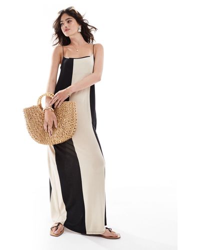 ASOS Cami Strappy Maxi Dress With Side Split - White