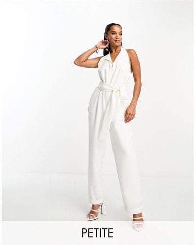 Never Fully Dressed Petite Tailored Wrap Jumpsuit - White