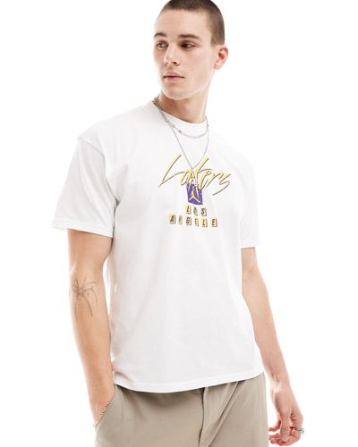 Nike Basketball Nba la lakers - t-shirt à logo imprimé graphique - Blanc