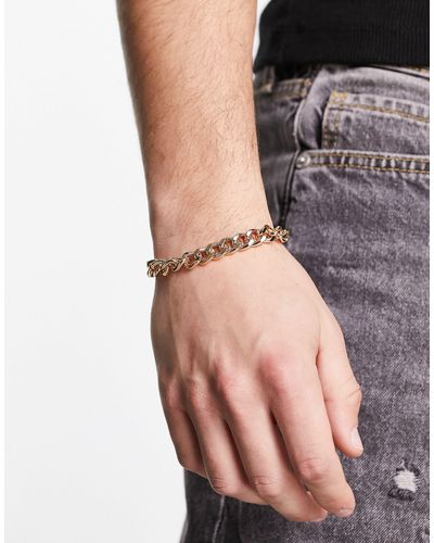 ASOS Bracciale con catena di media pesantezza - Metallizzato