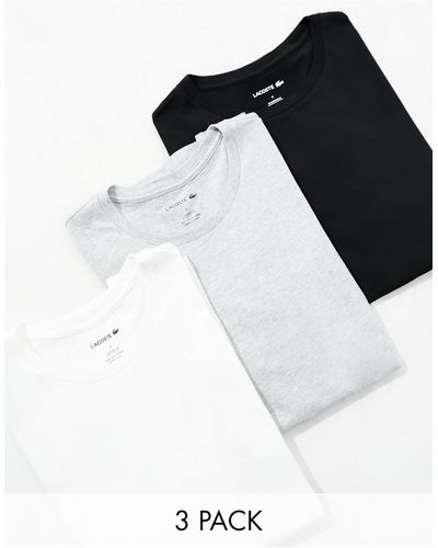 Lacoste 3 Pack Tshirts - Black