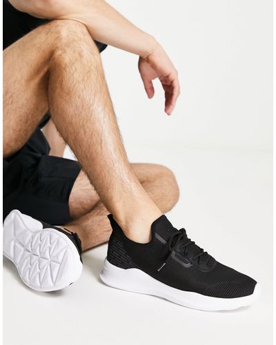 London Rebel Knitted Runner Sneakers - Black