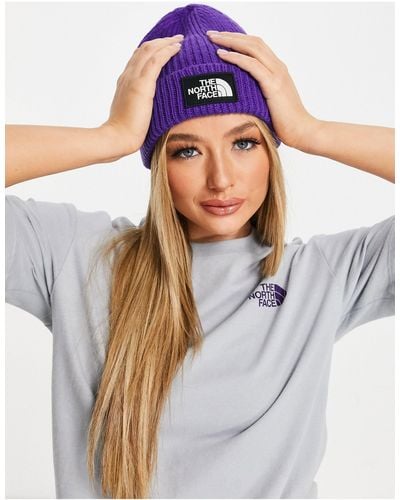 The North Face Logo Cuffed Beanie - Purple