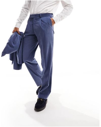 Viggo Cord Suit Trouser - Blue