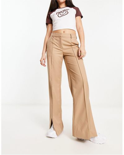 Weekday Kylie Flared Trousers - Natural