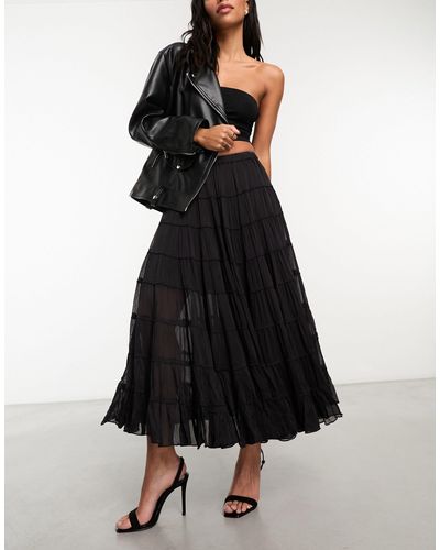 AllSaints Eva Midi Skirt - Black
