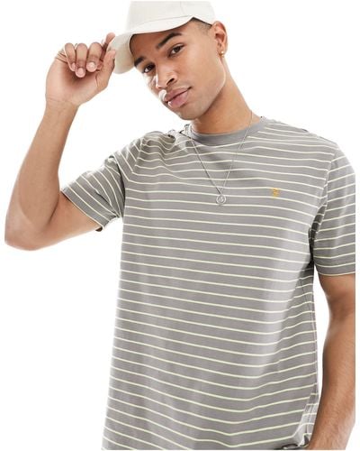 Farah Oakland Stripe T-shirt - Grey