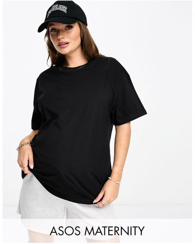 ASOS Camiseta extragrande en ultimate de asos design maternity - Negro