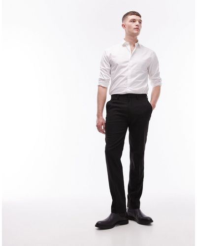 TOPMAN Smalle Pantalon Met Stretch En Textuur - Zwart
