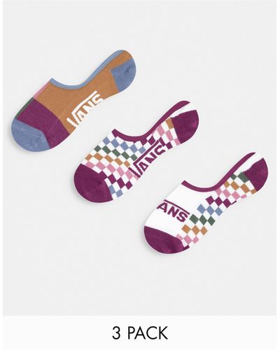 Vans Checked Out Canoodles 3-pack Socks - Purple