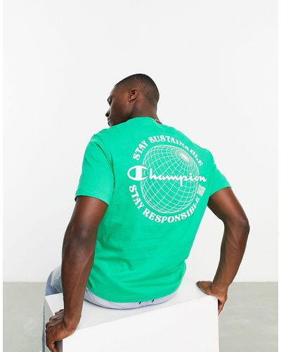 Champion Rochester future - t-shirt con stampa di globo sul retro - Verde