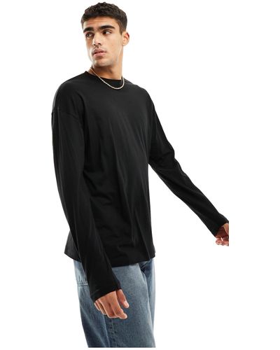 New Look Longsleeved Plain T-shirt - Black