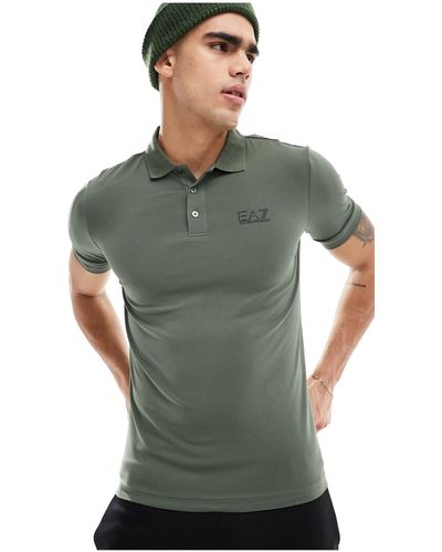 EA7 Emporio armani - polo en jersey avec logo - kaki - Vert