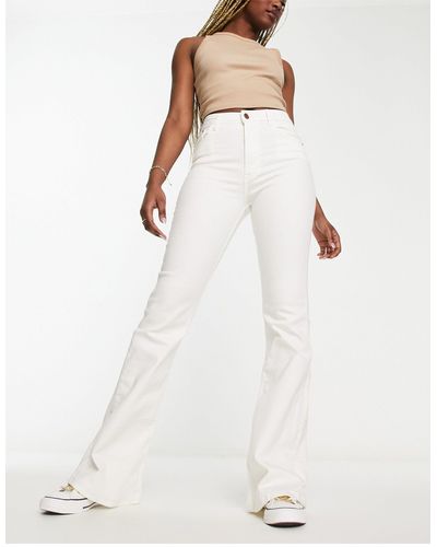 Pull&Bear Flared Jeans Met Hoge Taille - Wit