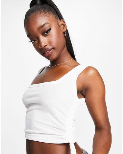 Missguided Lace Up Side Cami - White