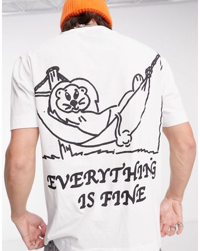Collusion T-shirt Met 'everything Is Fine' Print - Wit