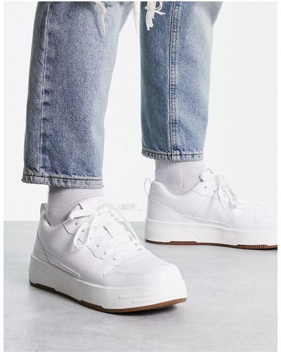 Pull&Bear Chunky Lace Up Trainers - Blue