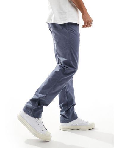 ASOS Straight Fit Ripstop Trousers - Blue