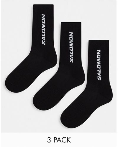 Salomon 3 Pack Of Everyday Unisex Crew Socks - Black