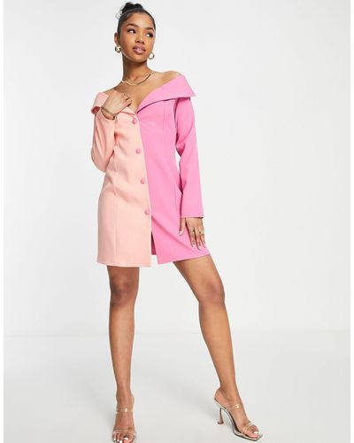 Vestido Rosa Diseño Escote 