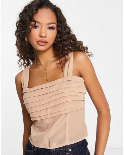 Abercrombie & Fitch Top babydoll trasparente - Marrone