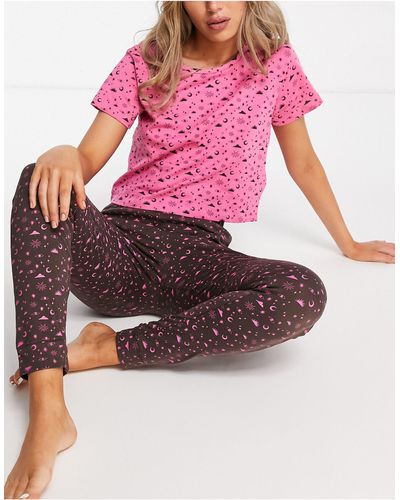 Brave Soul Capricorn Long Pajama Set - Pink