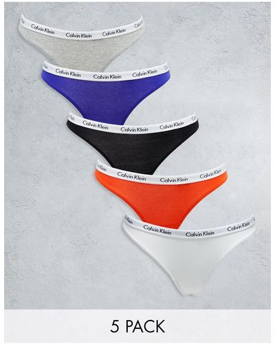 Calvin Klein 5-pack High Waist Thong - Grey