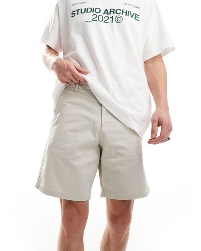 SELECTED Pantalones cortos chinos blancos - Gris