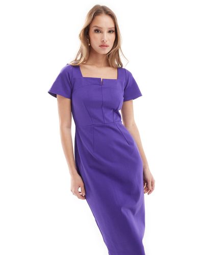 Closet Bodycon Midi Dress - Purple
