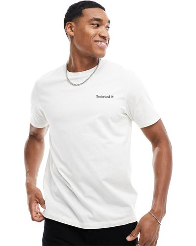 Timberland T-shirt avec petite inscription logo - cassé - Blanc