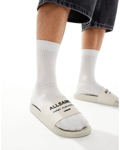 AllSaints Underground Rubber Sliders - White