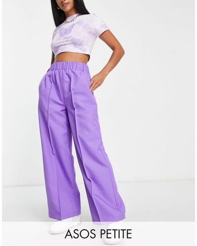 ASOS Asos design petite - pantalon ajusté à taille élastique - Violet