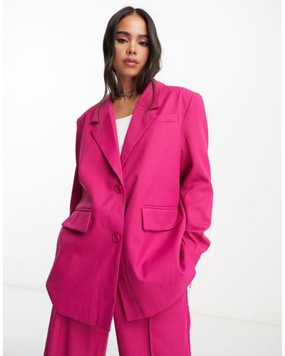 Noisy May Oversized Tailored Blazer - Pink