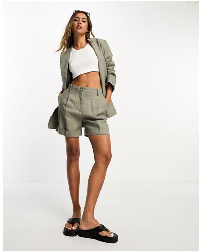 & Other Stories Co-ord Linen Shorts - Green