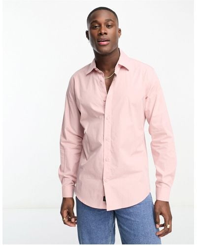 Pull&Bear Smart Poplin Shirt - Pink