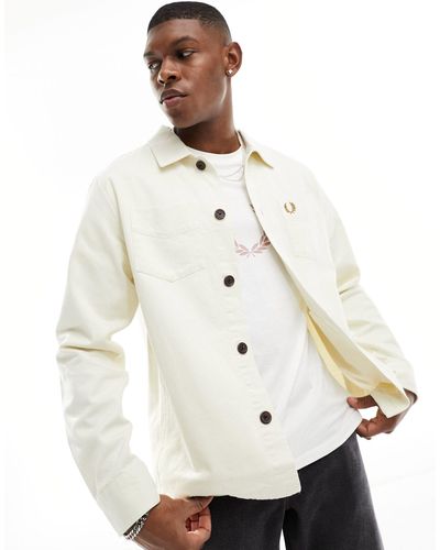 Fred Perry Overshirt Van Keperstof - Wit