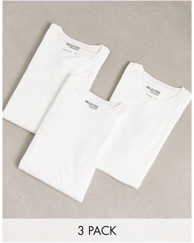SELECTED 3 Pack T-shirt - White