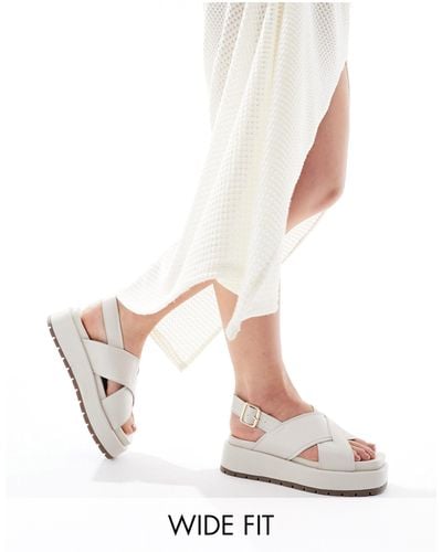 ASOS Wide Fit Frosty Chunky Two-part Sandals - White