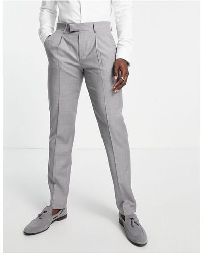 Noak Harris Tweed slim suit jacket in charcoal gray