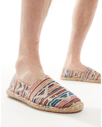 ASOS Espadrilles en toile à imprimé aztèque - Multicolore