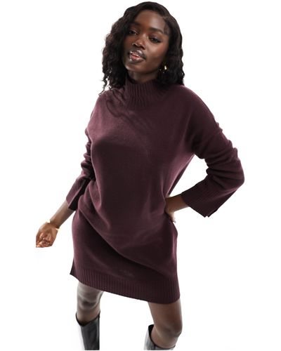 Whistles High Neck Knitted Dress - Purple