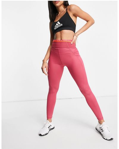 adidas Originals Adidas - training - leggings con fettuccia con logo - Rosa