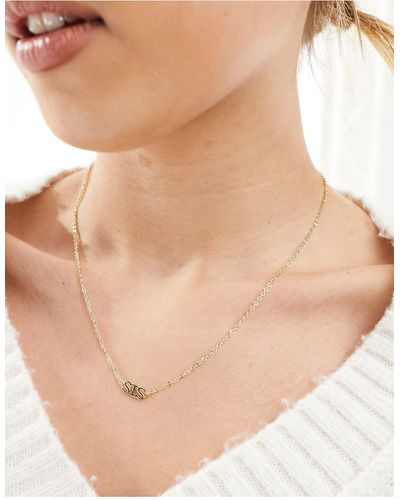 Pieces Collar chapado en oro para san valentín con texto "sis" y caja - Blanco
