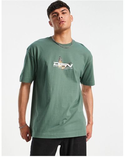 Good For Nothing Oversized T-shirt Met Grafische Vlinderprint - Groen