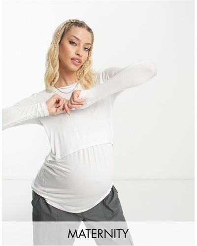 Cotton On Cotton on maternity - top a maniche lunghe due - Bianco