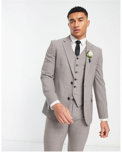 Noak Wool-rich Skinny Suit Jacket - Grey
