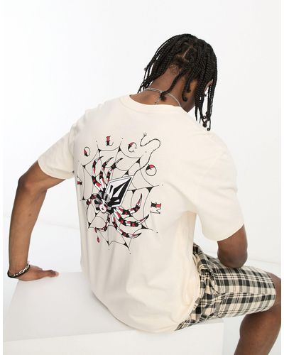 Volcom Lintell T-shirt With Back Print - Natural