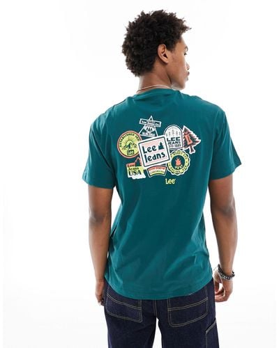 Lee Jeans Camp Badge Back Print T-shirt - Green