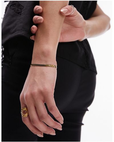 TOPSHOP Peeta - bracelet en maille serpent en acier inoxydable imperméable - Noir